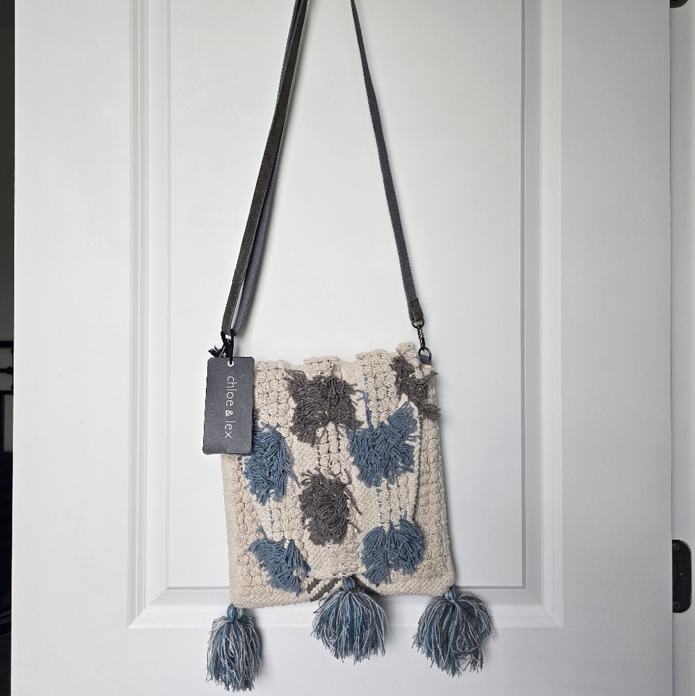 Chloe & Lex Blue and Gray Festival Crossbody Bag
